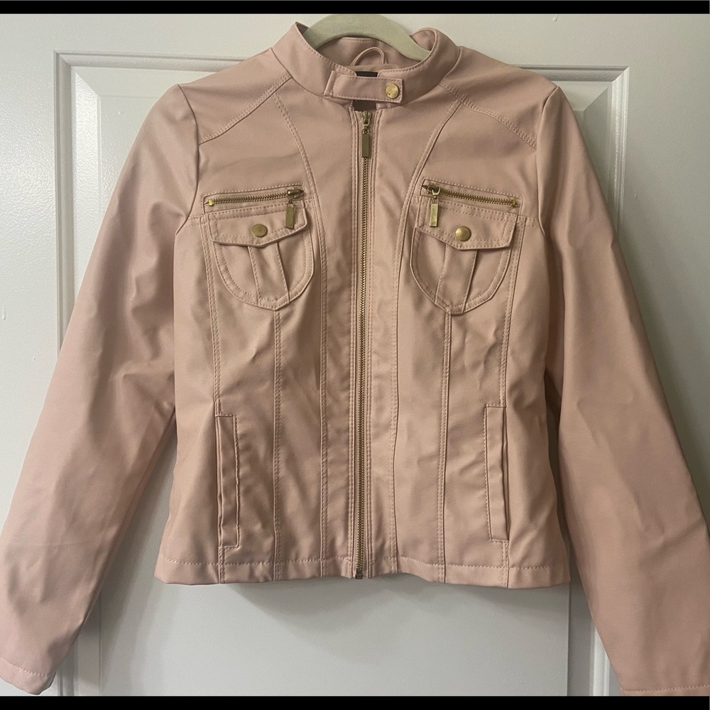 New Look Pink Faux Leather Jacket